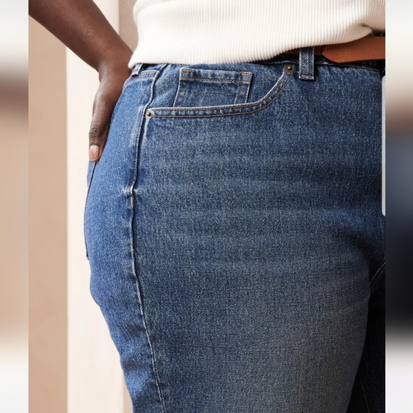 Banana Republic Curvy Slouch Jean's dark wash womens sz 4 sz 27 frayed cuff - Picture 3 of 7